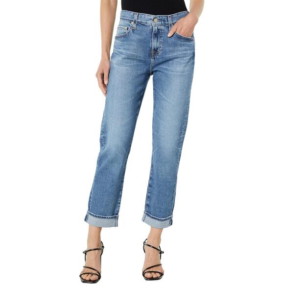 Adriano Goldschmied Women's 24 Blue Denim Ex-Boyfriend Slouchy Slim Jeans A13-5 - Picture 1 of 9